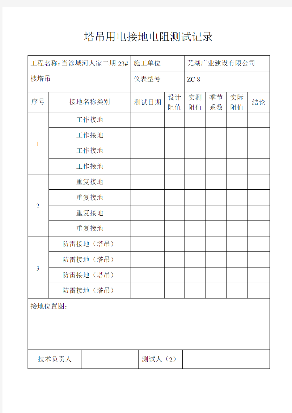 8.塔吊用电防雷接地电阻测试记录[1]