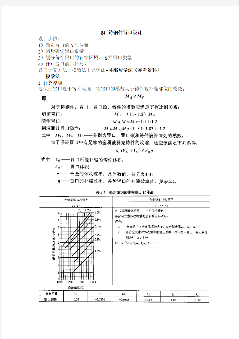 铸钢件冒口的设计与计算