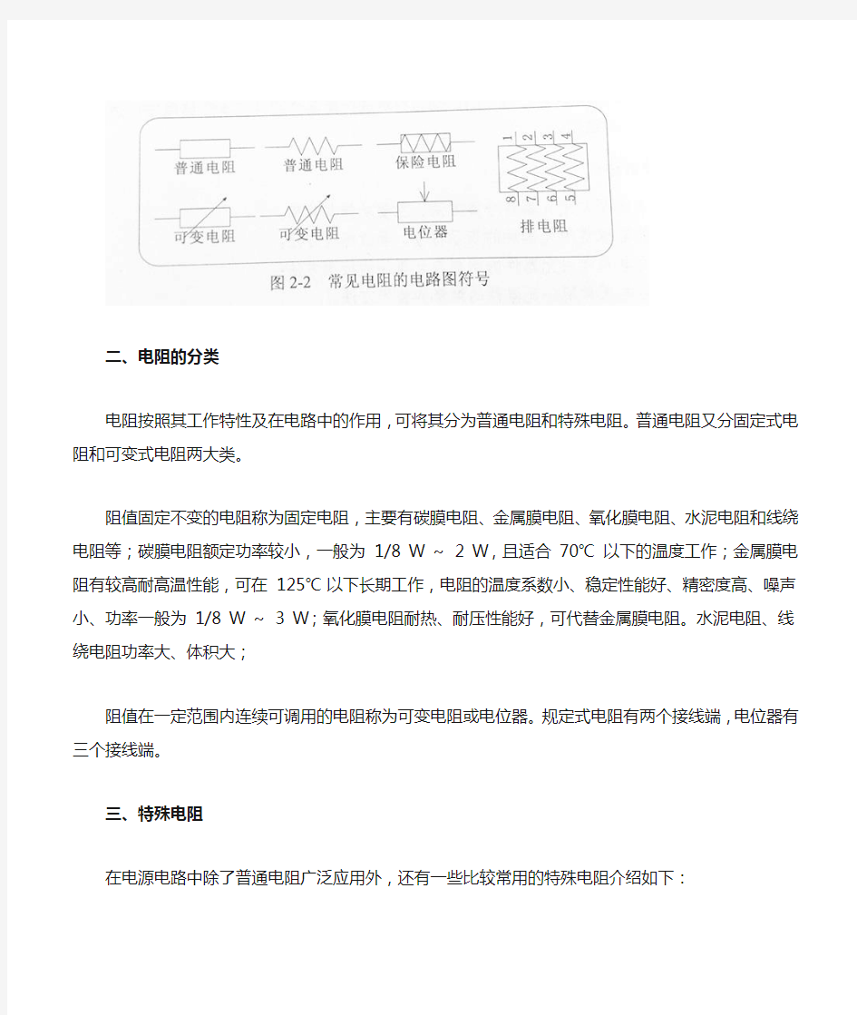 电阻与电阻器的表示符号