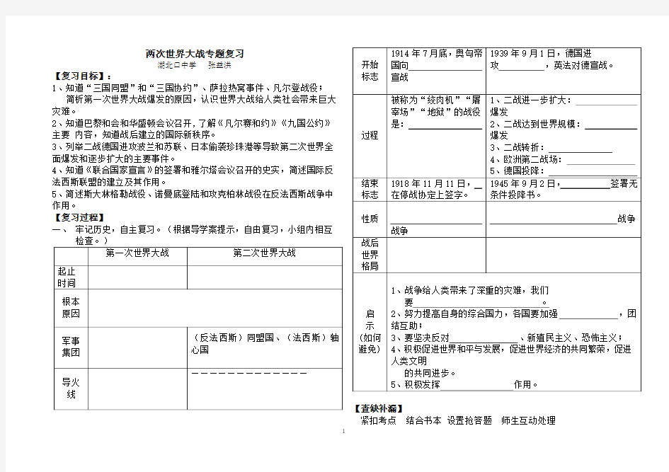 两次世界大战专题复习(2017)