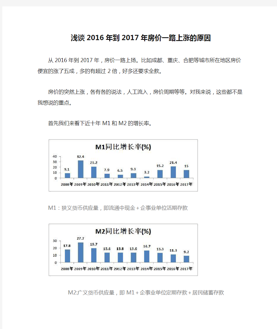 浅谈2016年到2017年房价一路上涨的原因