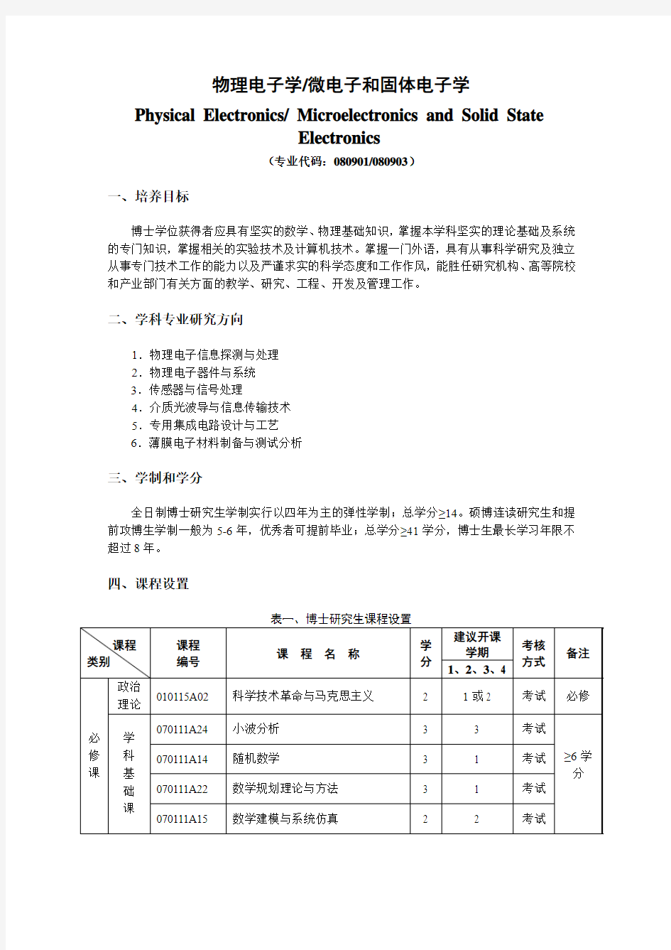 物理电子学微电子跟固体电子学