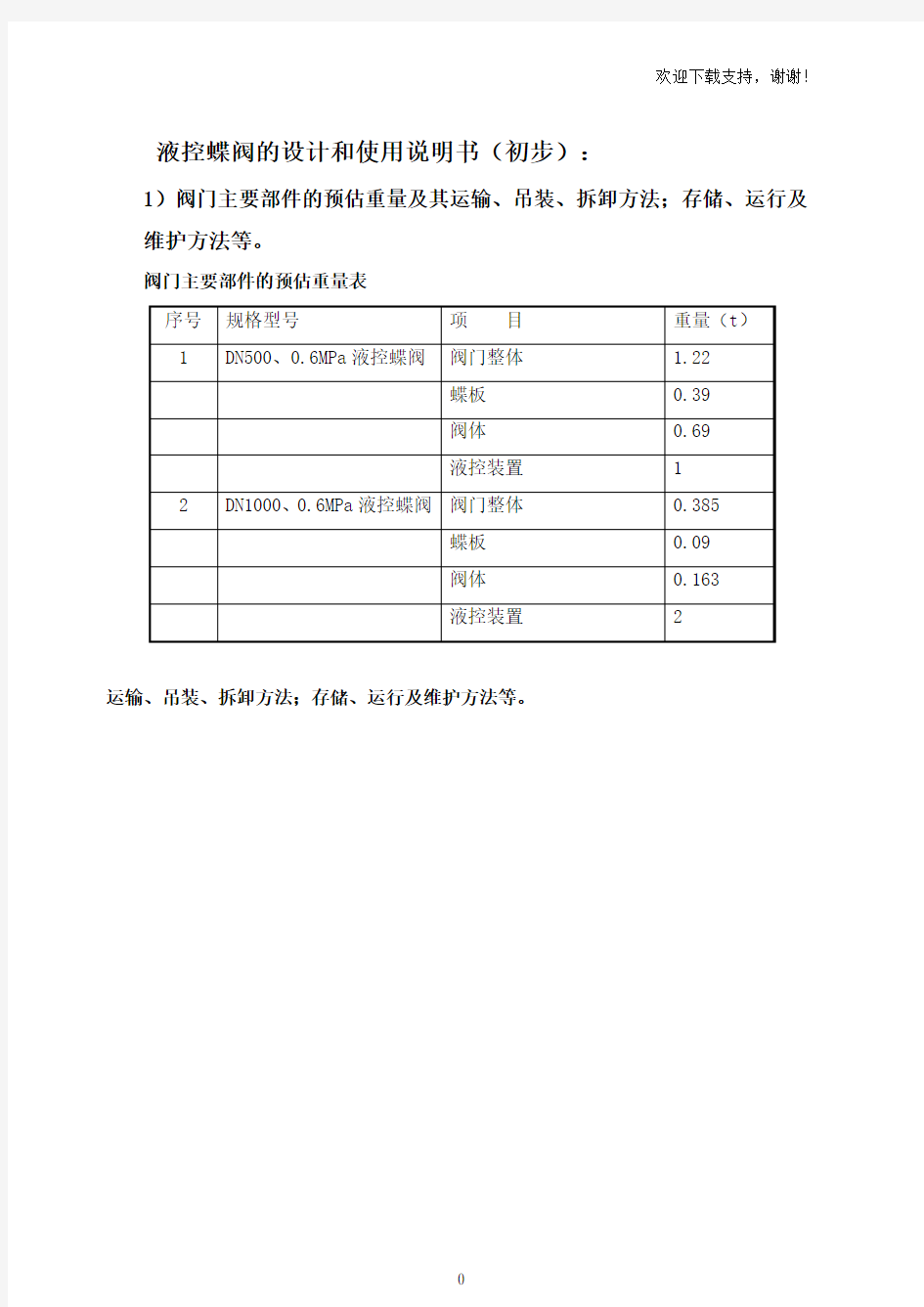 液控蝶阀使用说明书