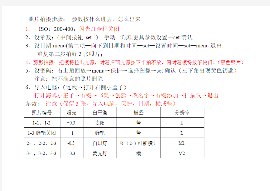 相机操作步骤