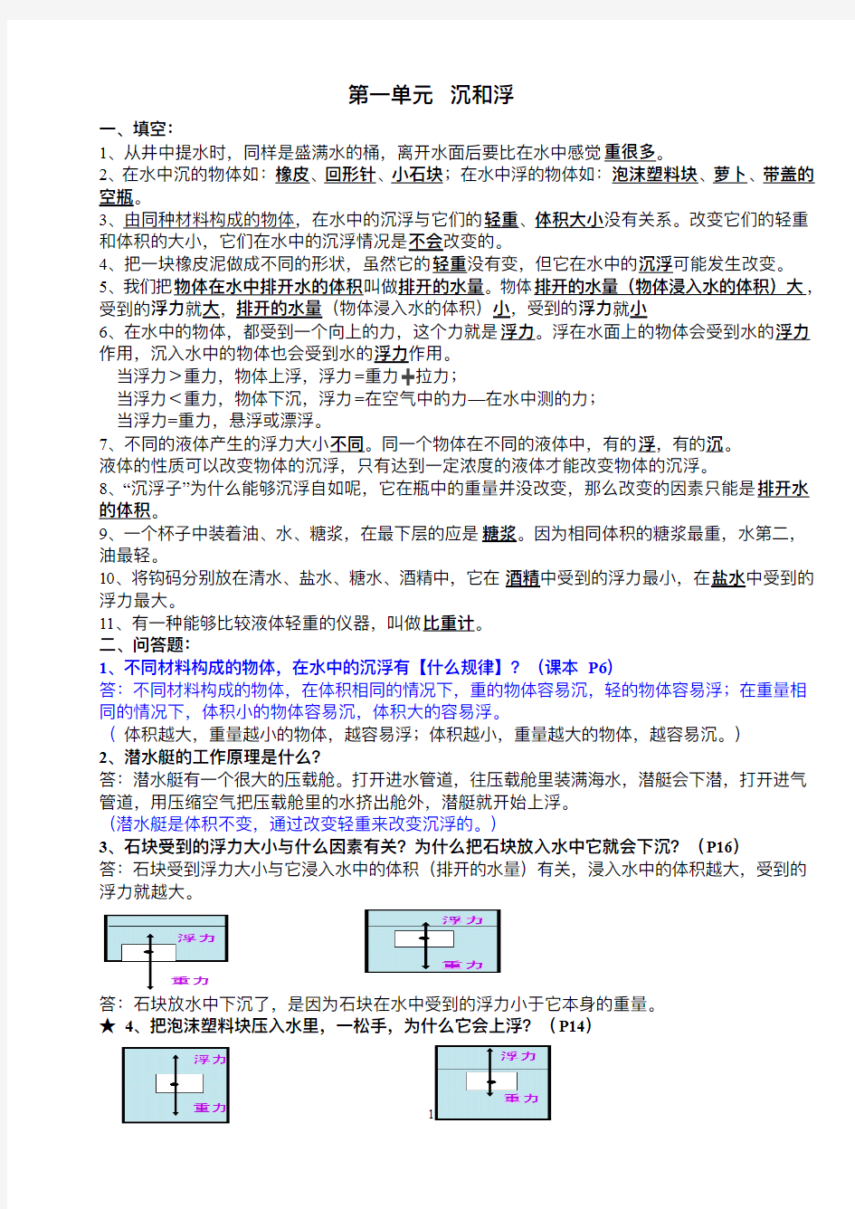 科学五年级下册知识点整理