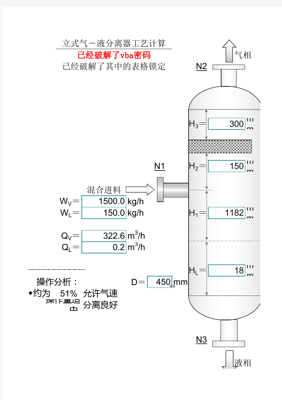 气液分离器设计算表知识讲解