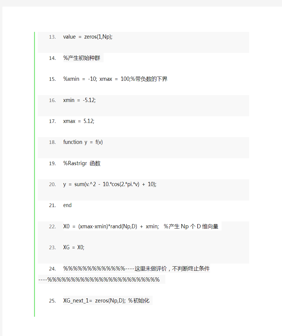 差分进化算法代码