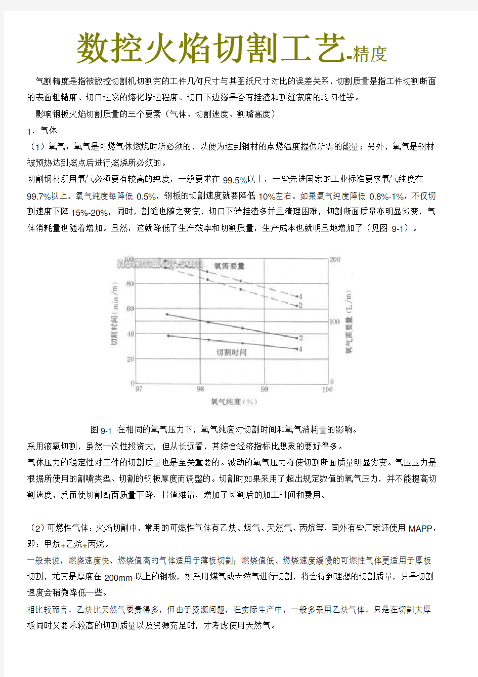 数控火焰切割工艺-精度