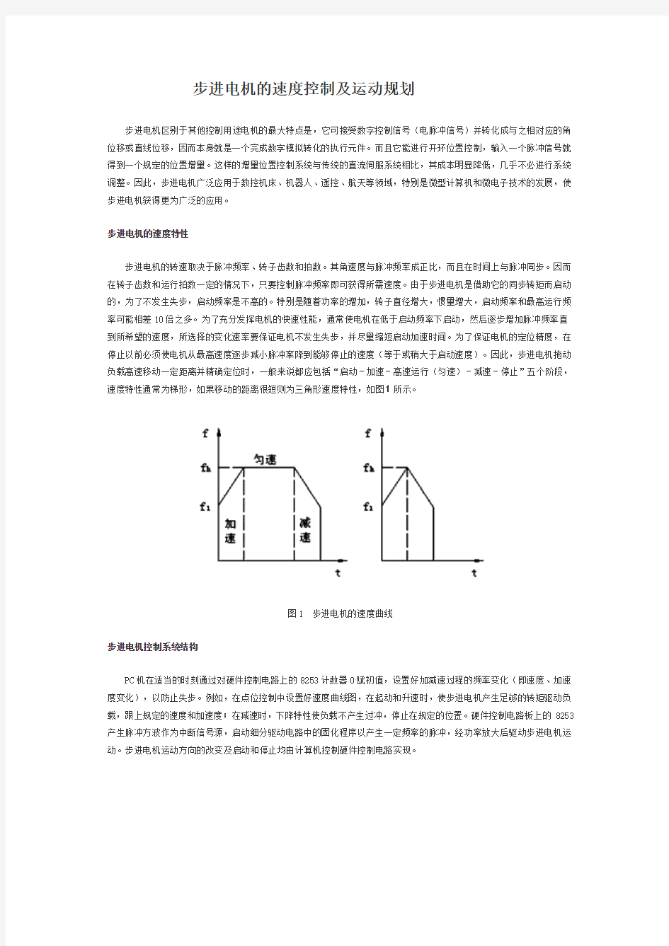 步进电机的速度控制及运动规划