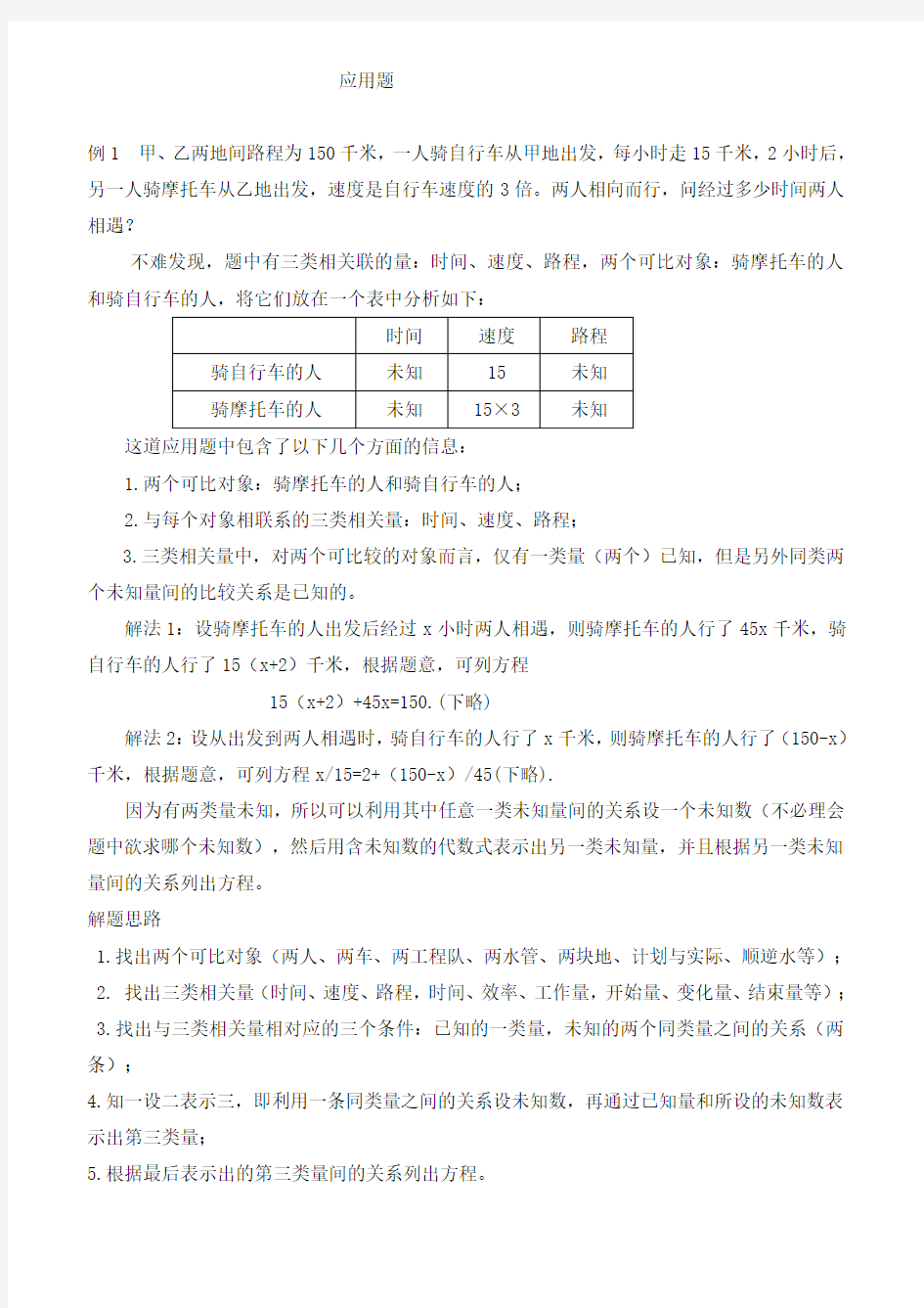 初中数学解题思路