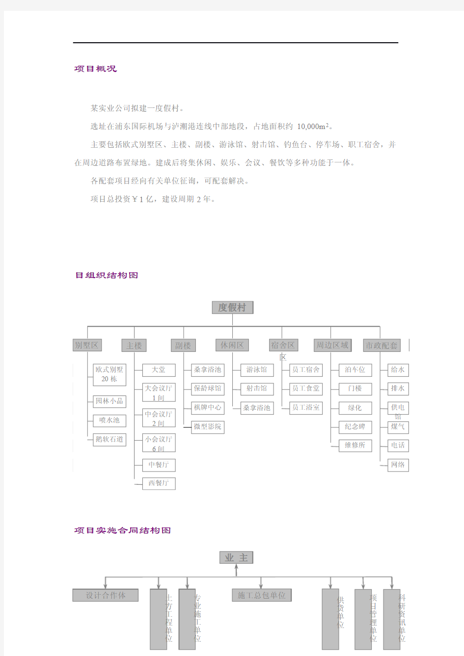 项目管理实施方案(范例)