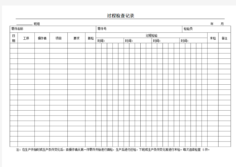 过程检查记录