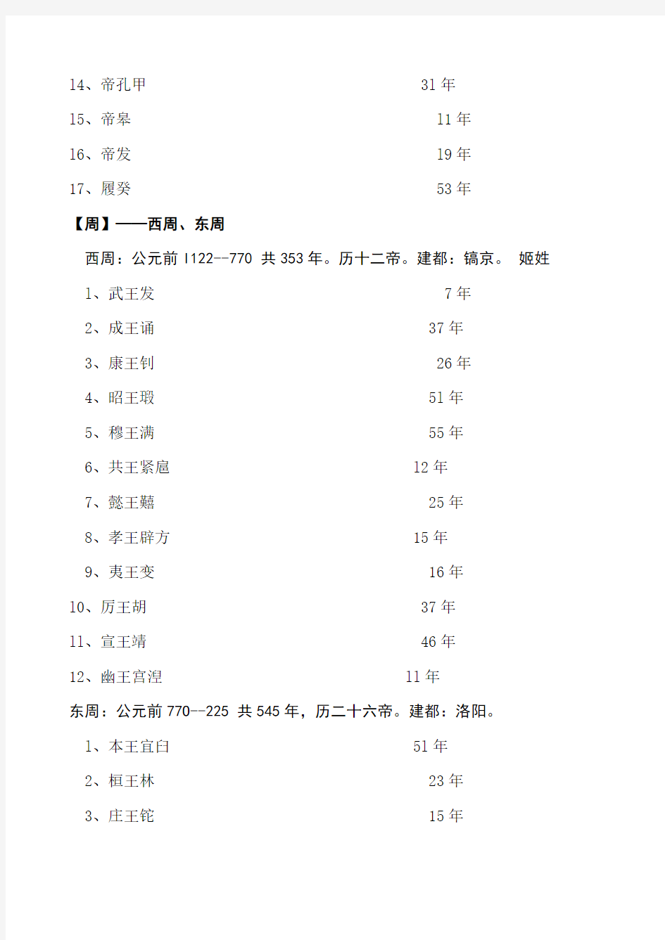 中国历史朝代顺序表以及各朝皇帝的顺序