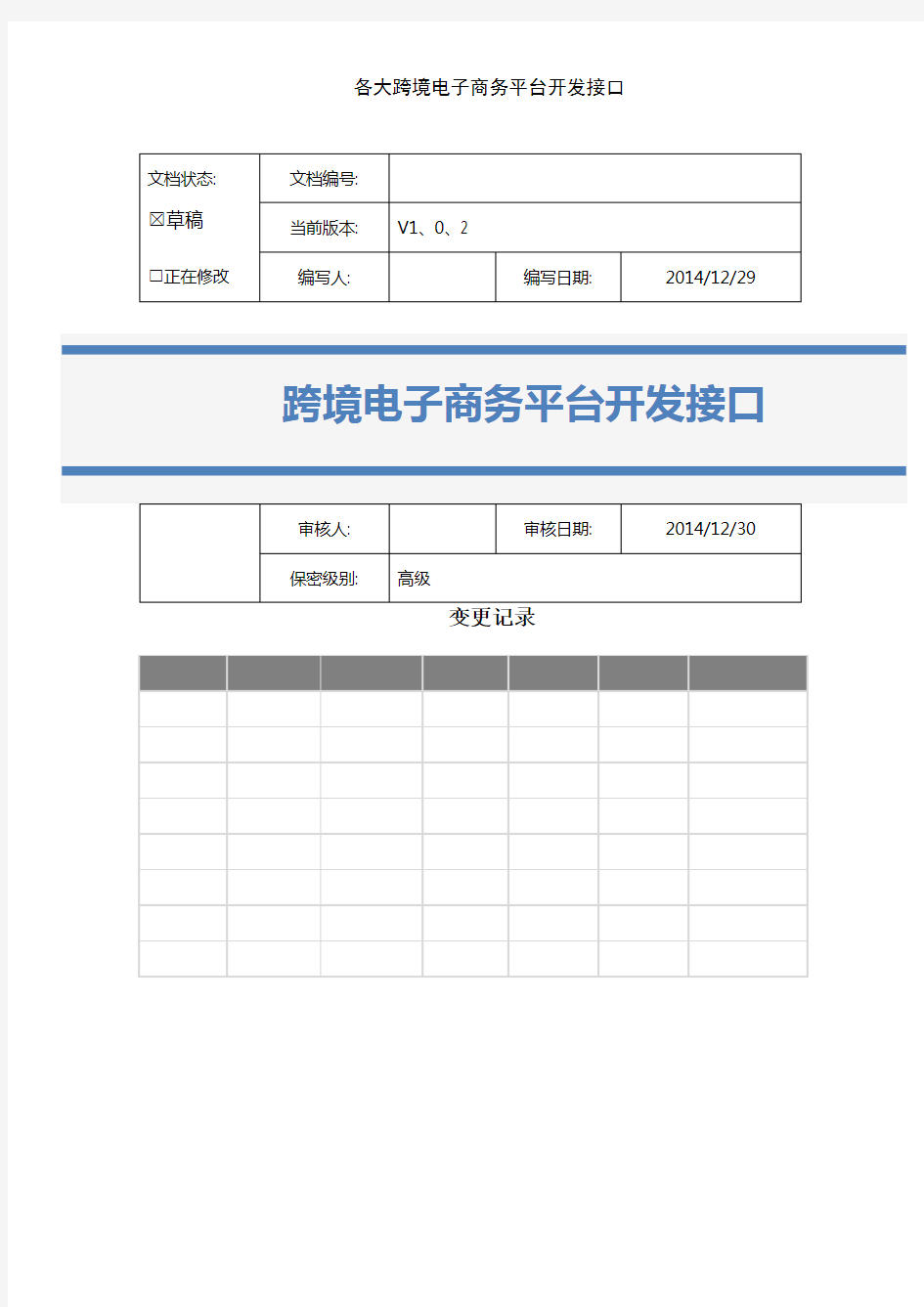 各大跨境电子商务平台开发接口