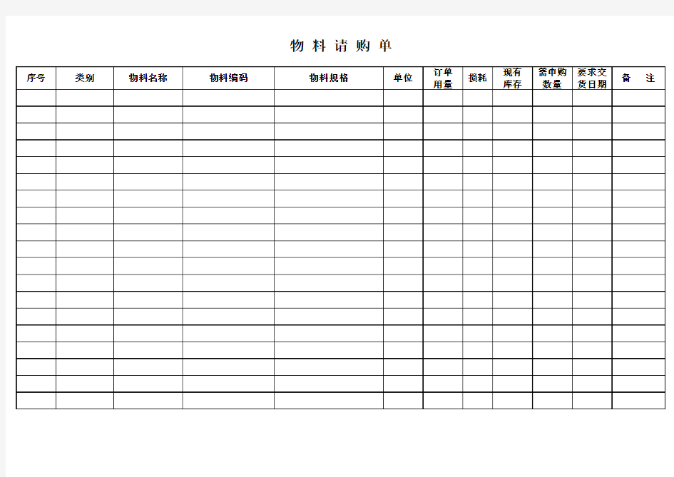物料请购单