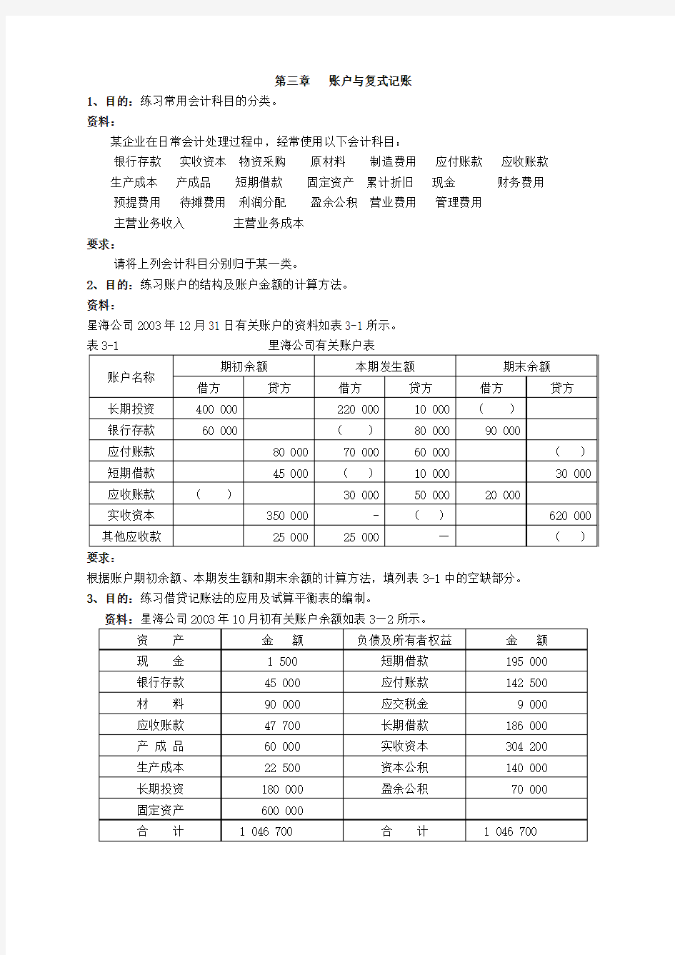 账户与复式记账