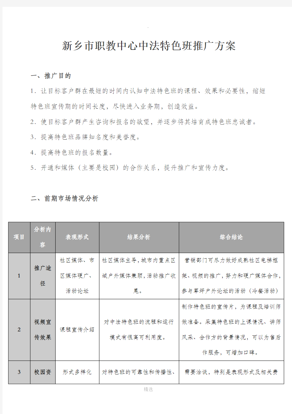 培训班宣传推广方案