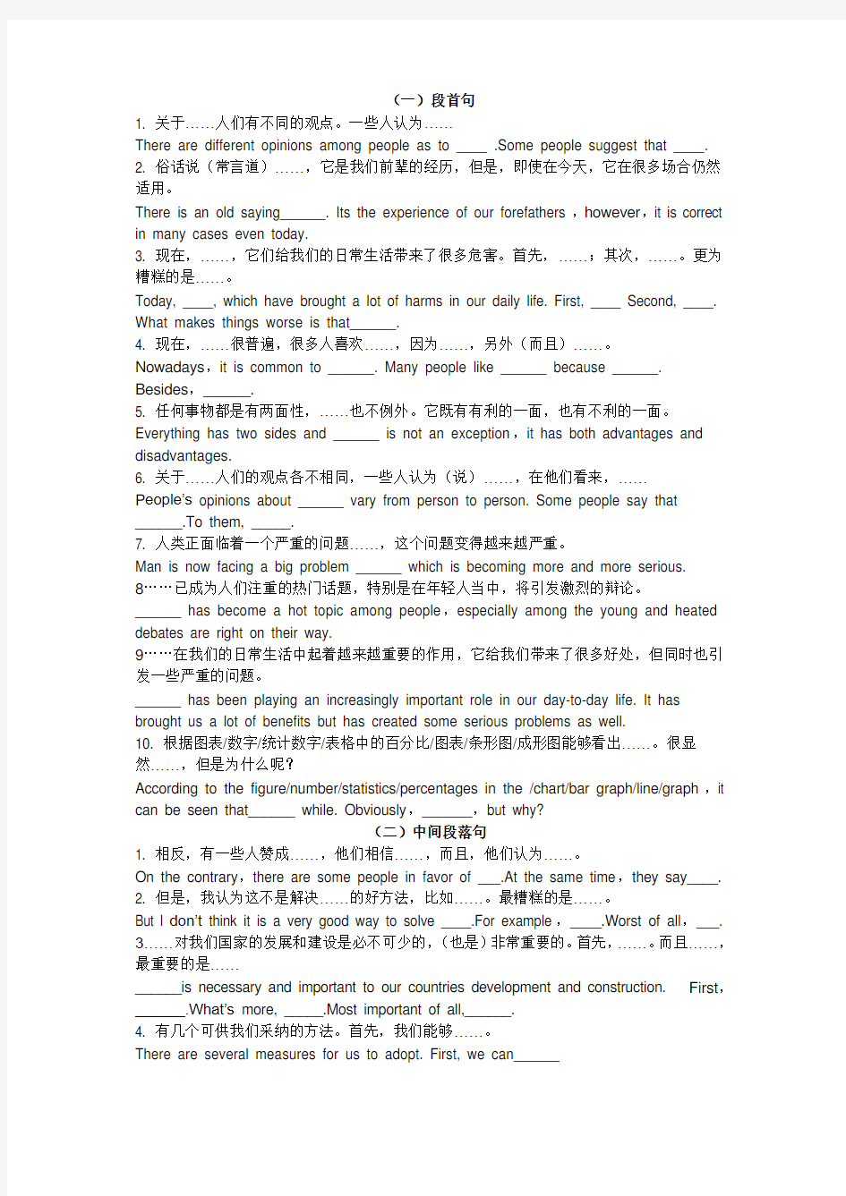 高考英语作文,写作套用句子、连接词、谚语。快速提分