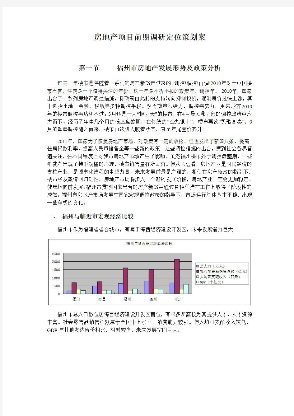 房地产项目前期调研定位策划案