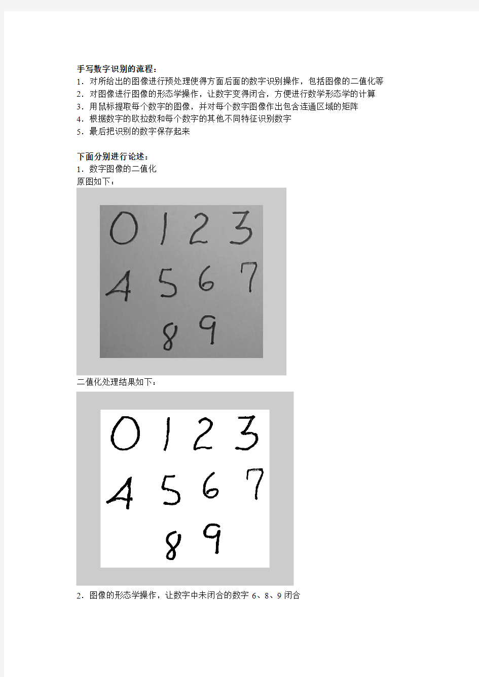 手写数字识别的过程