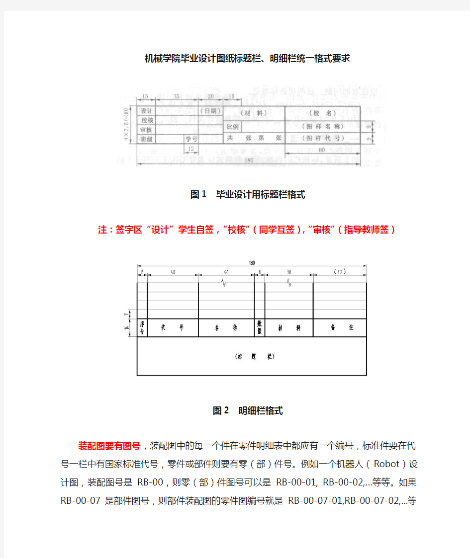 图纸明细栏标准