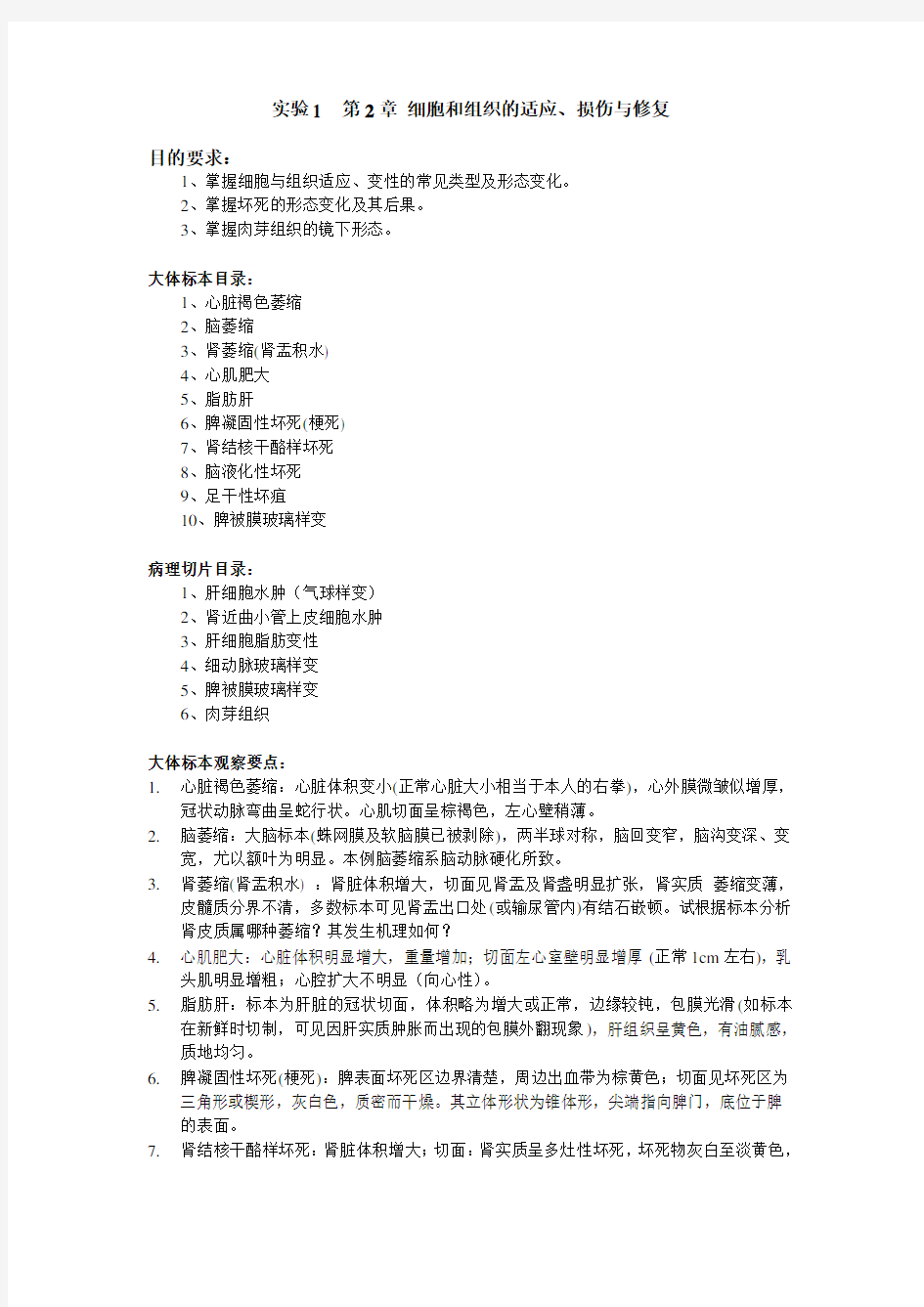 病理学实验教案(1)