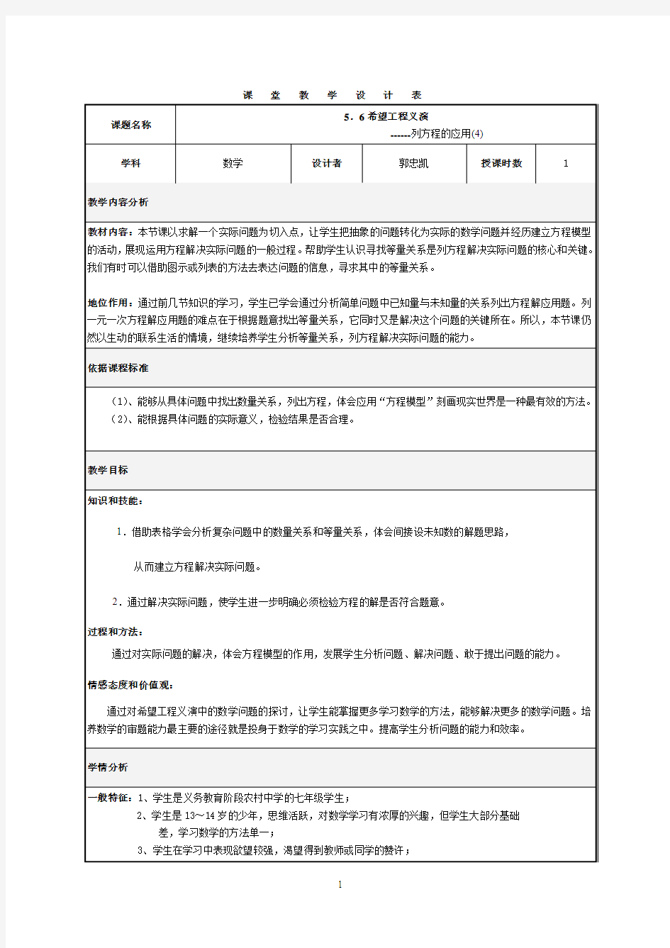 郭忠凯希望工程义演教学设计