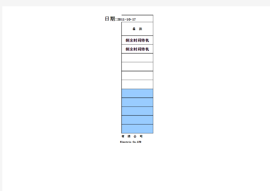 注塑生产日报表