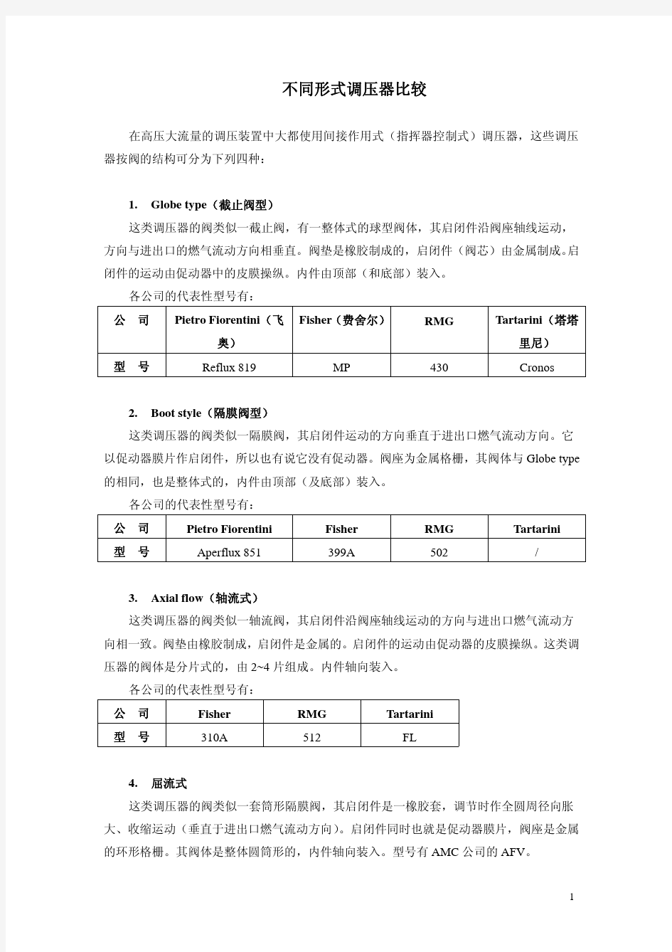 调压器的对比分析