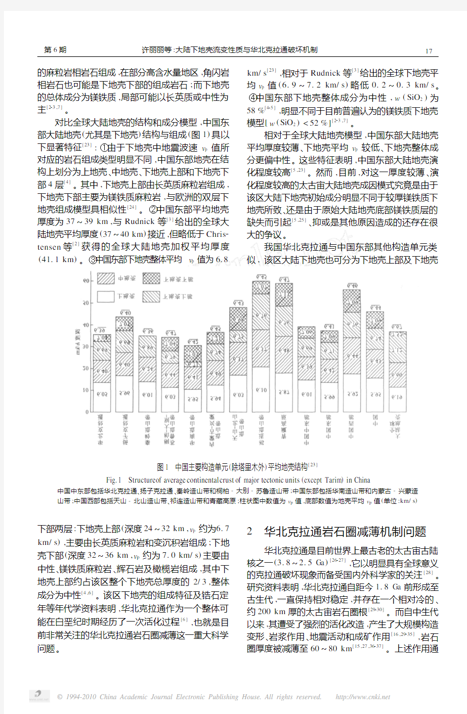 大陆下地壳流变性质与华北克拉通破坏机制_许丽丽