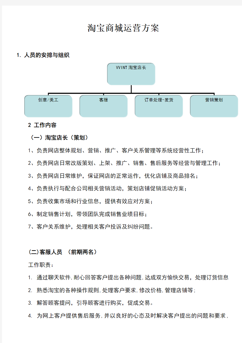 天猫商城运营方案