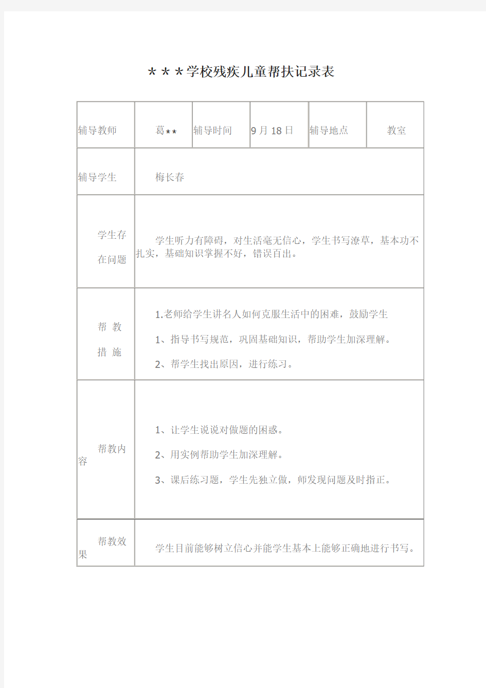 残疾儿童帮扶记录表[1]