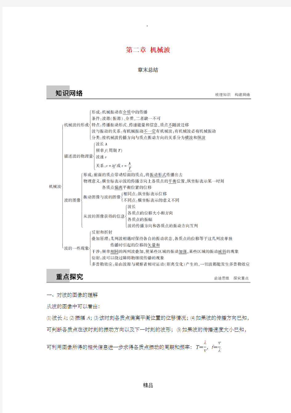 201X-201x版高中物理 第二章 机械波章末总结学案 教科版选修3-4