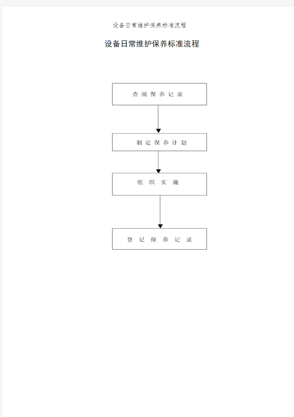 设备日常维护保养标准流程
