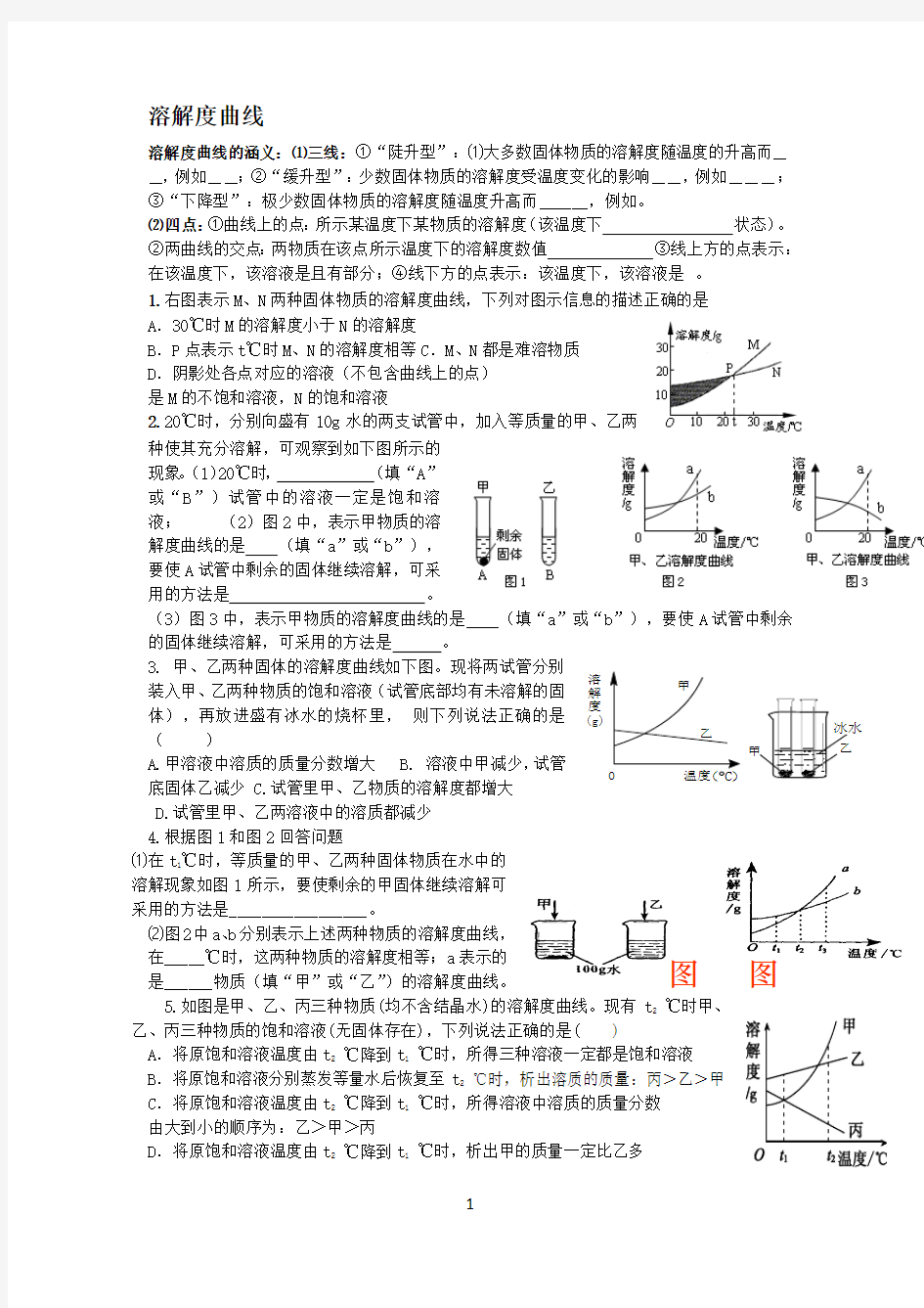 溶解度曲线