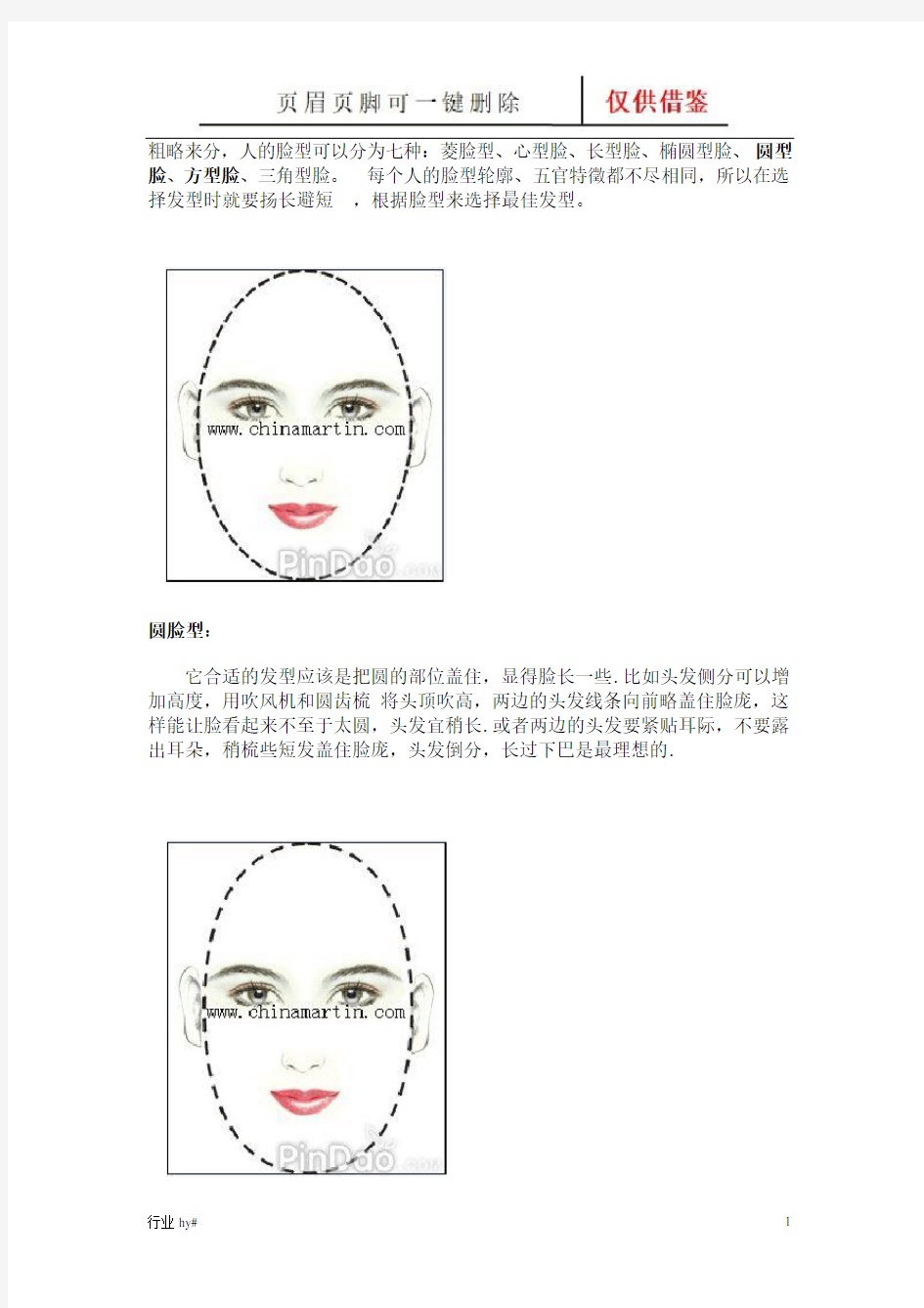 各种脸型的发型设计(谷风文书)