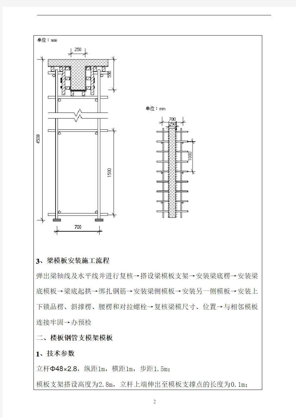 主体模板技术交底