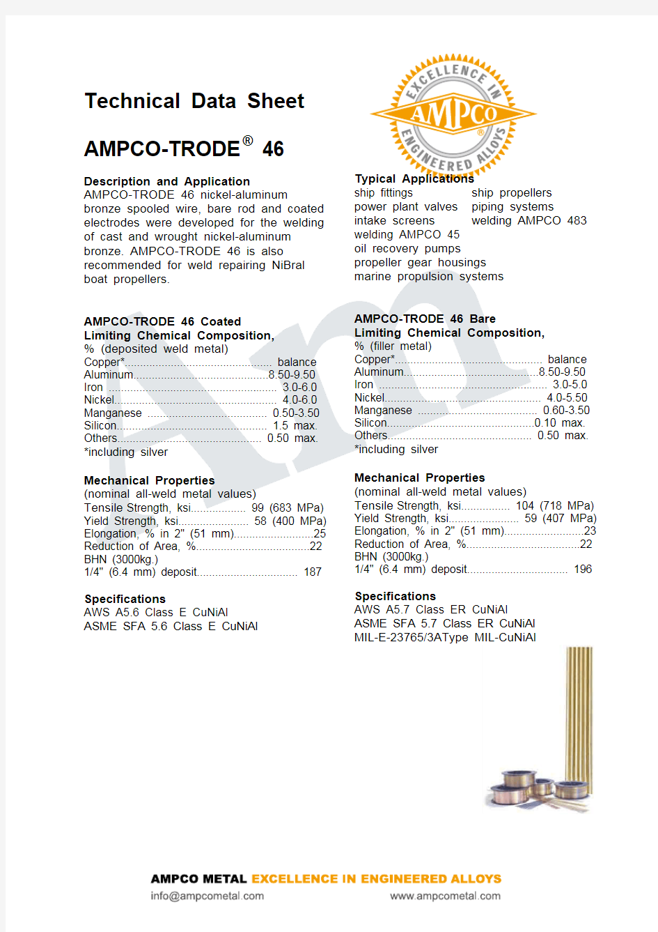 Technical Data Sheet AMPCO-TRODE