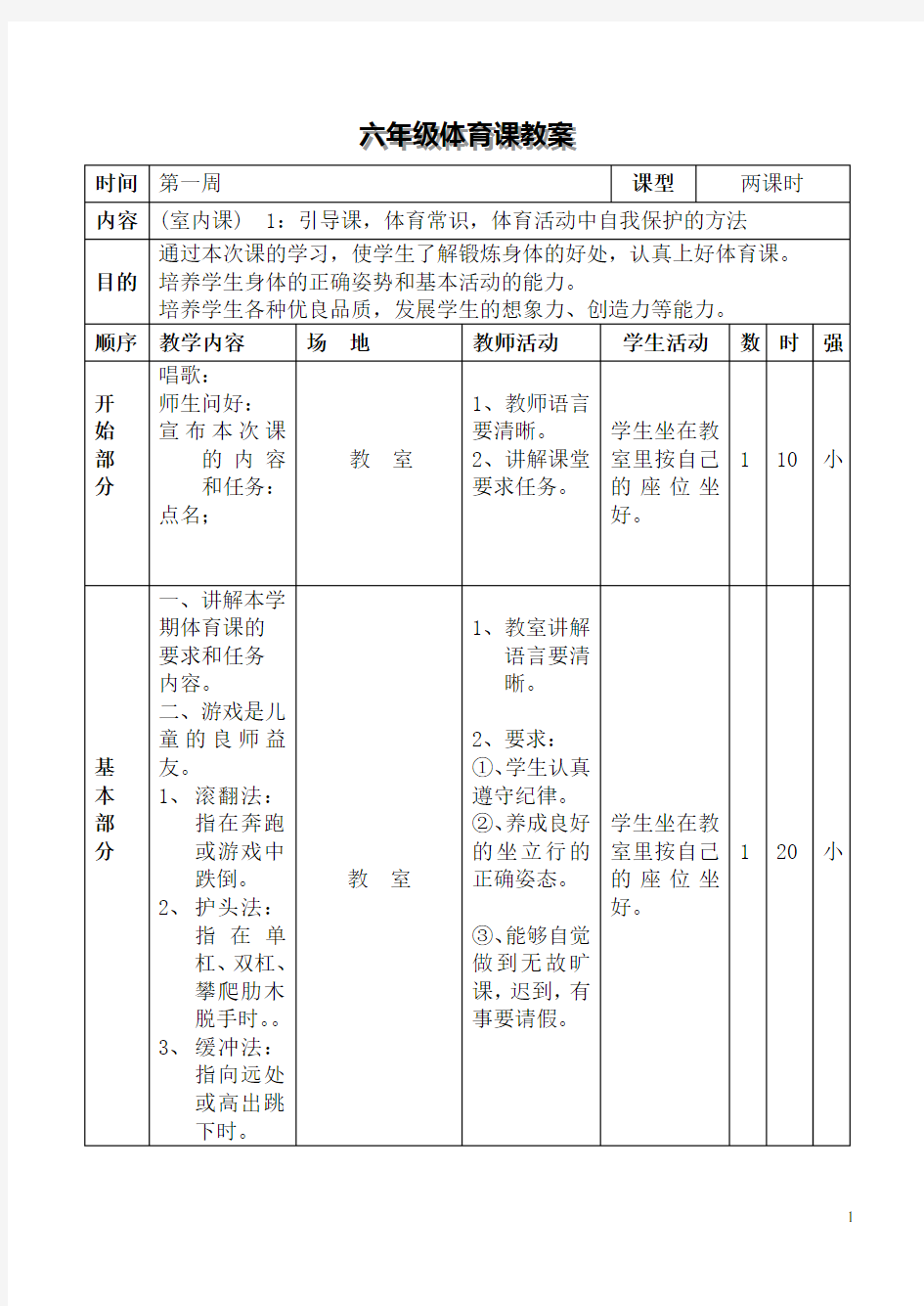 小学六年级体育课教案共36页[1]