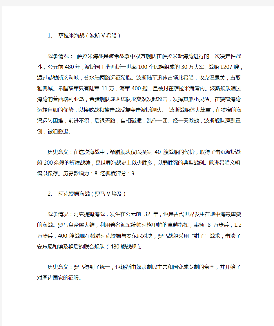 影响世界历史的21场经典海战