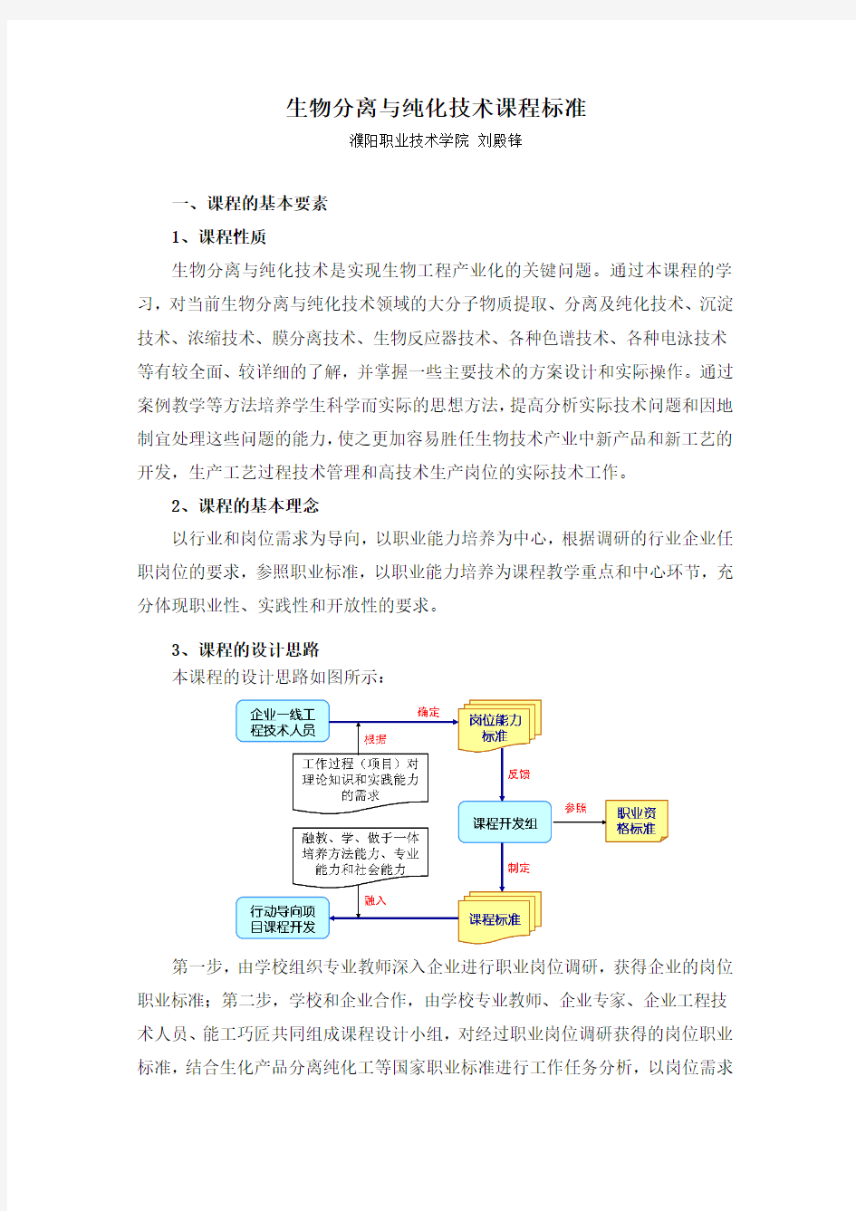 生化分离与纯化技术课程标准