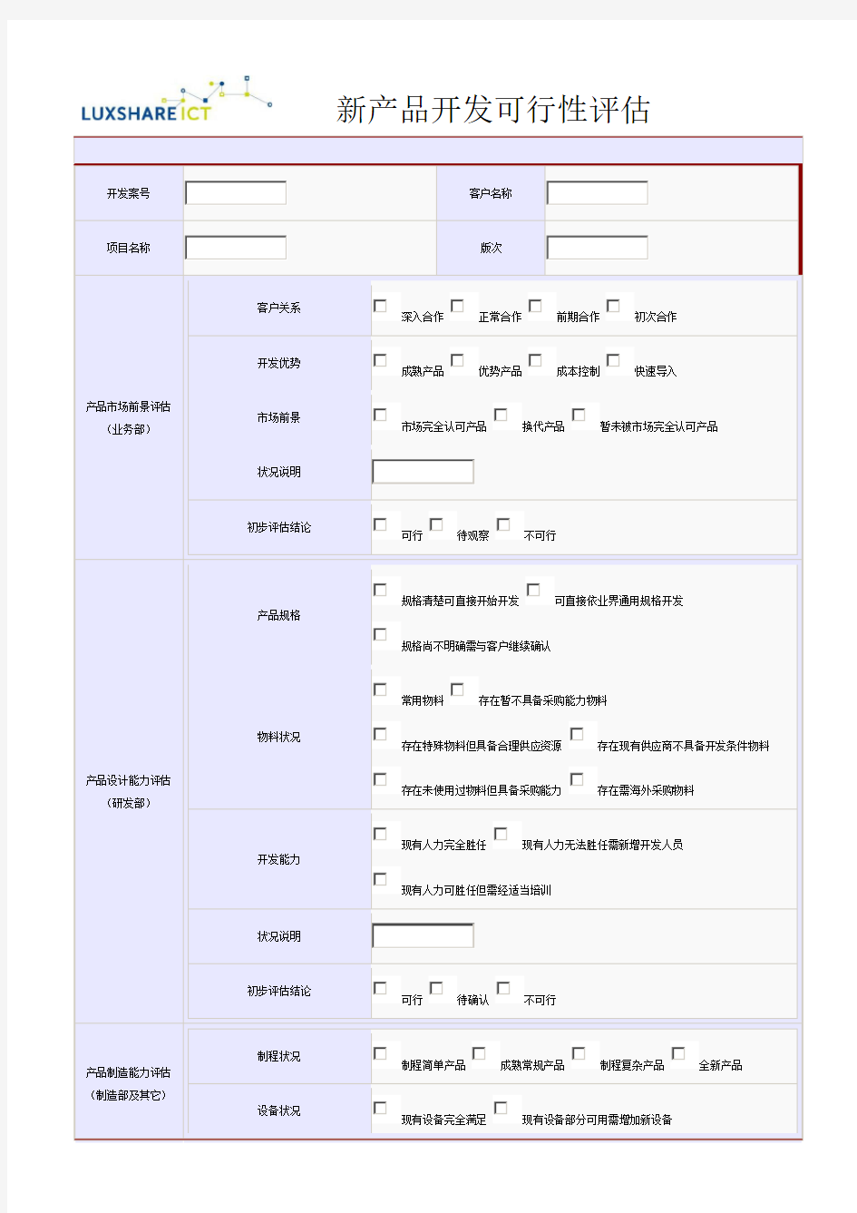 新产品开发可行性评估