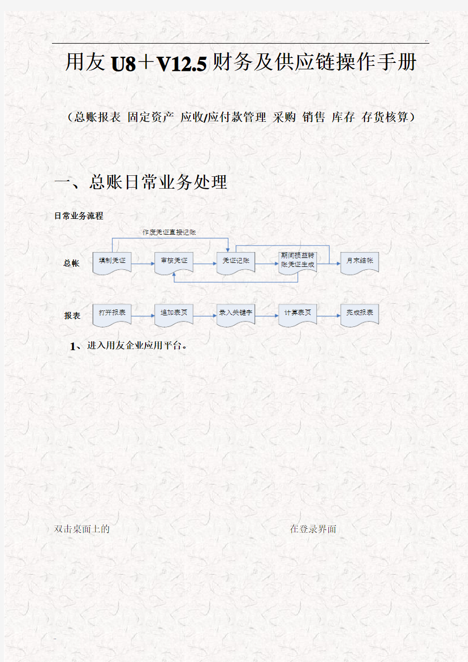 用友U8+V12.5财务及供应链操作手册