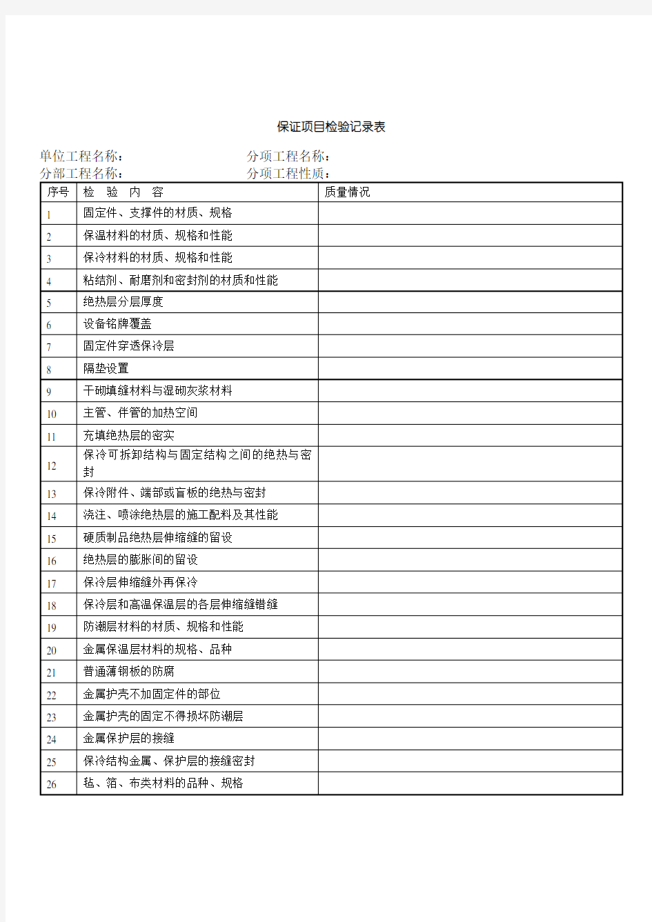 物业承接验收表格