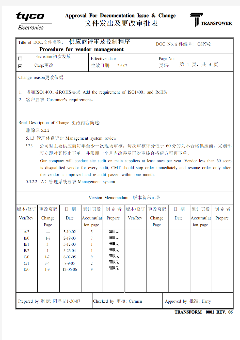 供应商评审控制程序