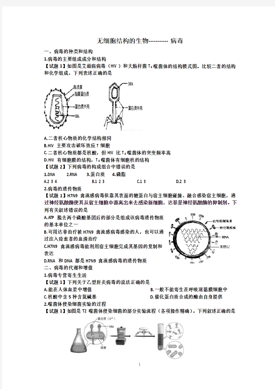 病毒与健康-高三生物专题复习