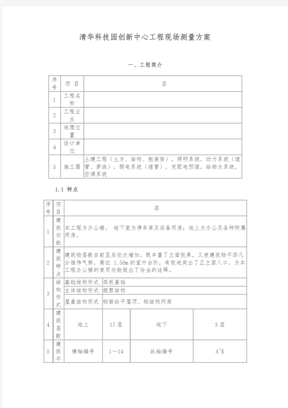 工程现场测量方案.