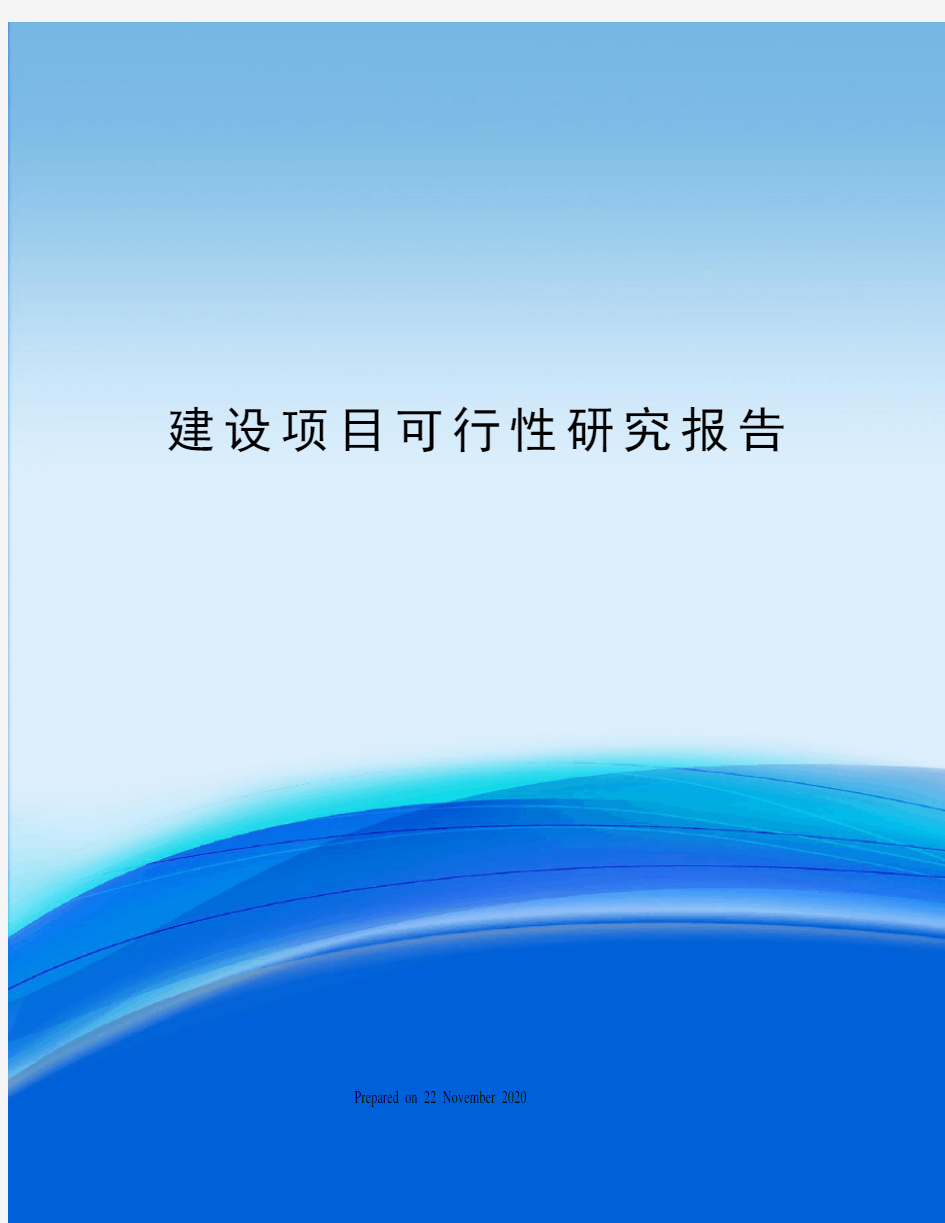 建设项目可行性研究报告