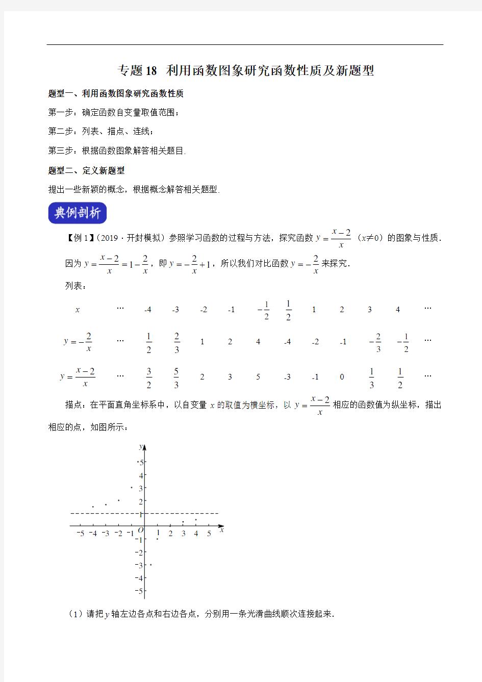 专题18 利用函数图象研究函数性质及新题型(原卷版)九年级数学专题试题