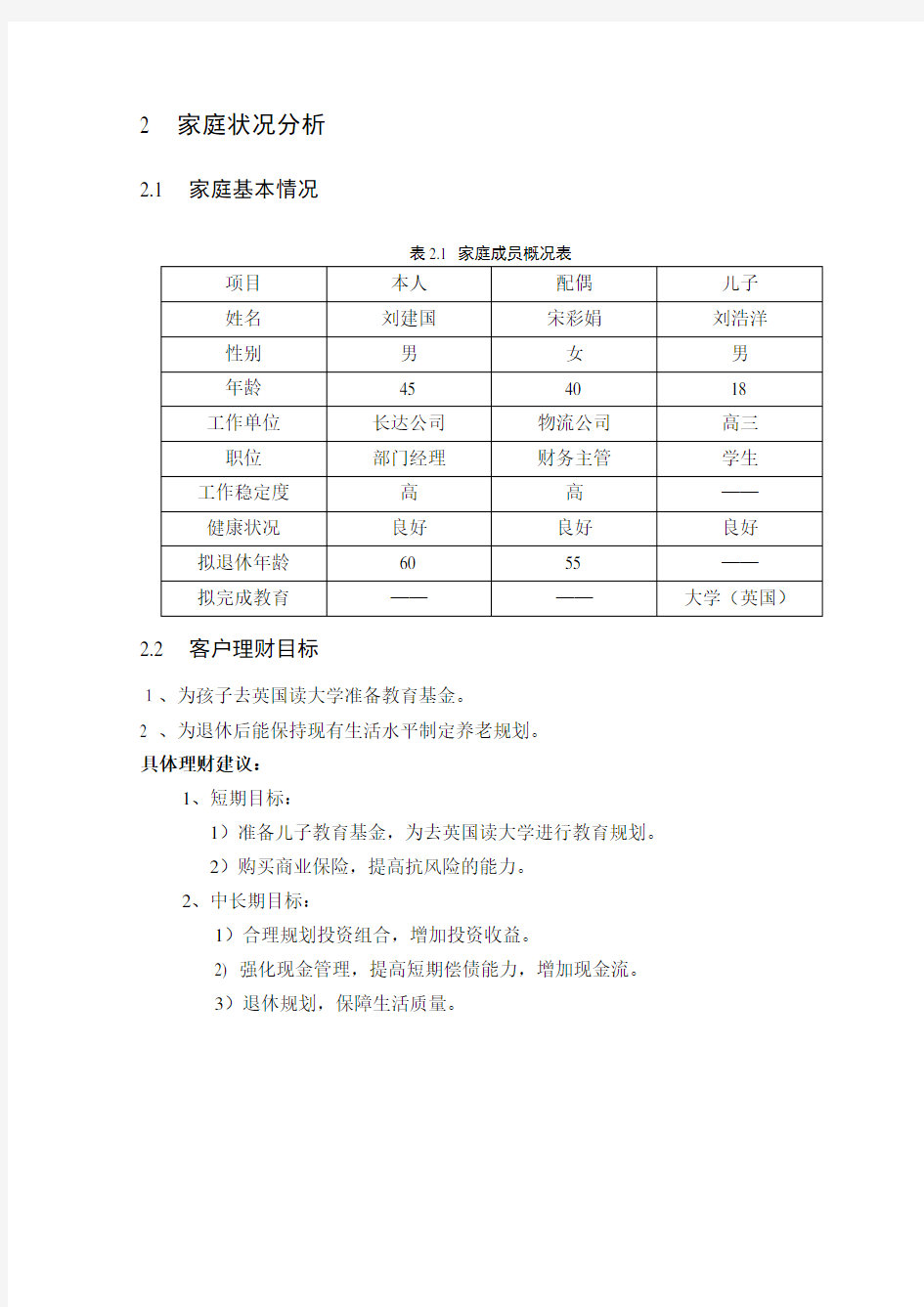 个人理财家庭理财规划方案